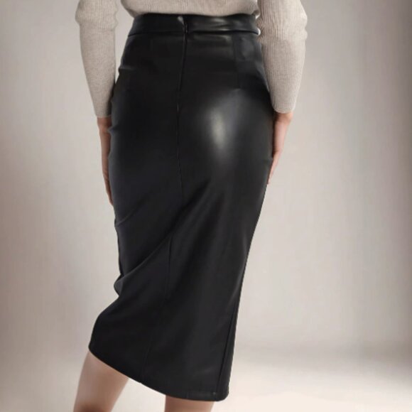 black PU skirt /Bodycon skirt - Picture 3 of 3